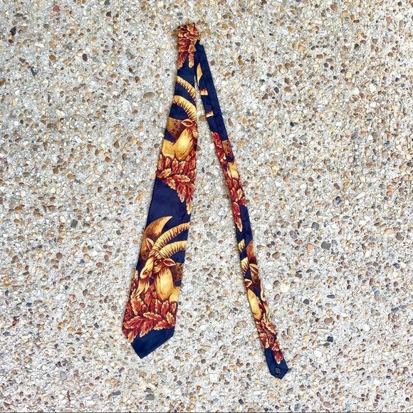 Halston 100% Silk Capricorn Zodiac Tie - Picture 1 of 7